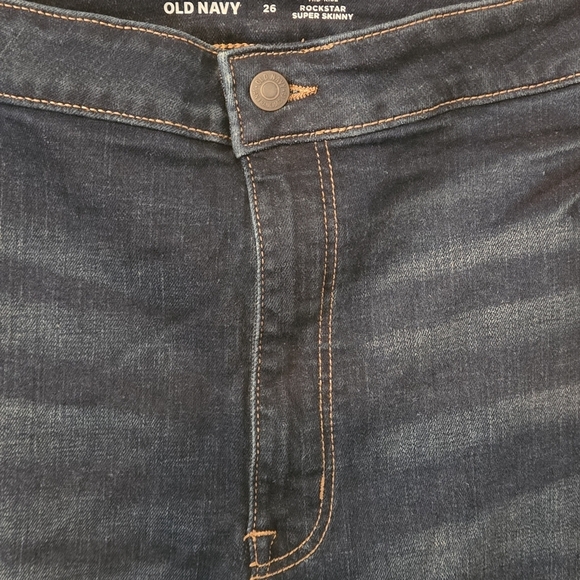 Old Navy Mid- Rise Rockstar Super Skinny Blue Jeans Stretch Women Plus Size 26 - Picture 4 of 14
